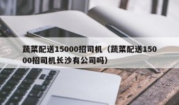 蔬菜配送15000招司机（蔬菜配送15000招司机长沙有公司吗）