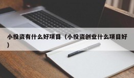 小投资有什么好项目（小投资创业什么项目好）